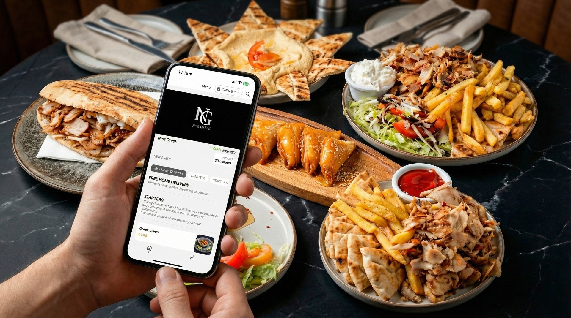 New Greek food spread